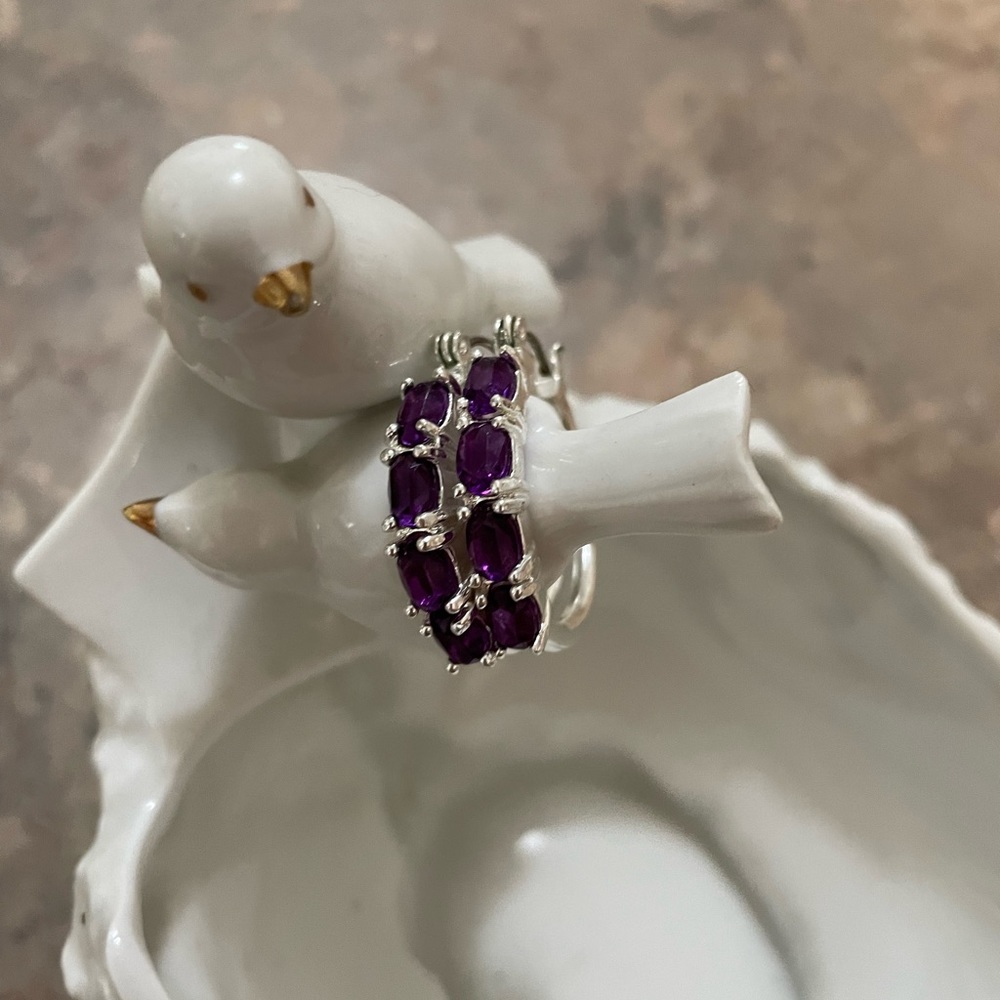 Avon birthstone earrings amethyst color for February